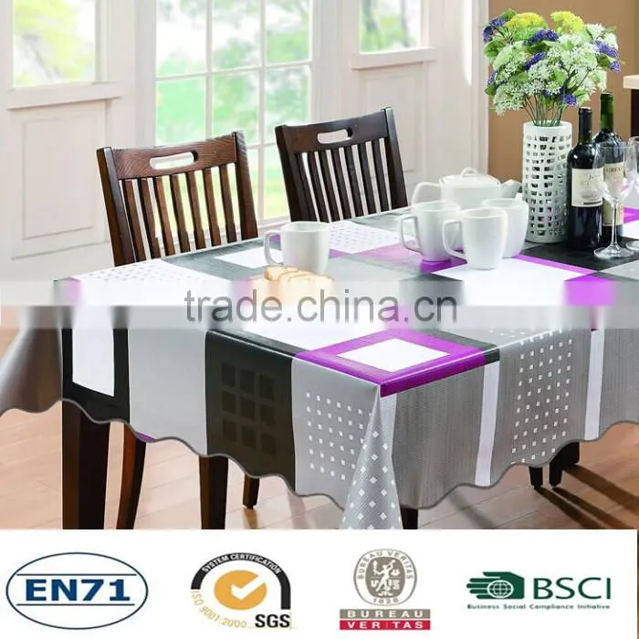 beautiful design pvc coated cotton tablecloths
