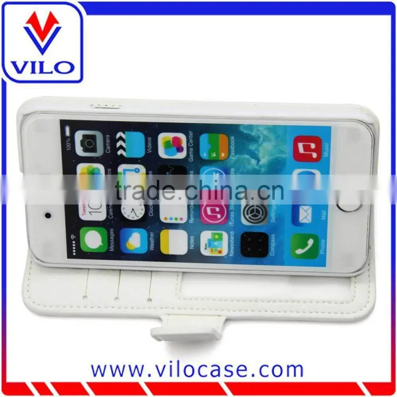 Flip leather phone case with magnetic fastener for iphone 6