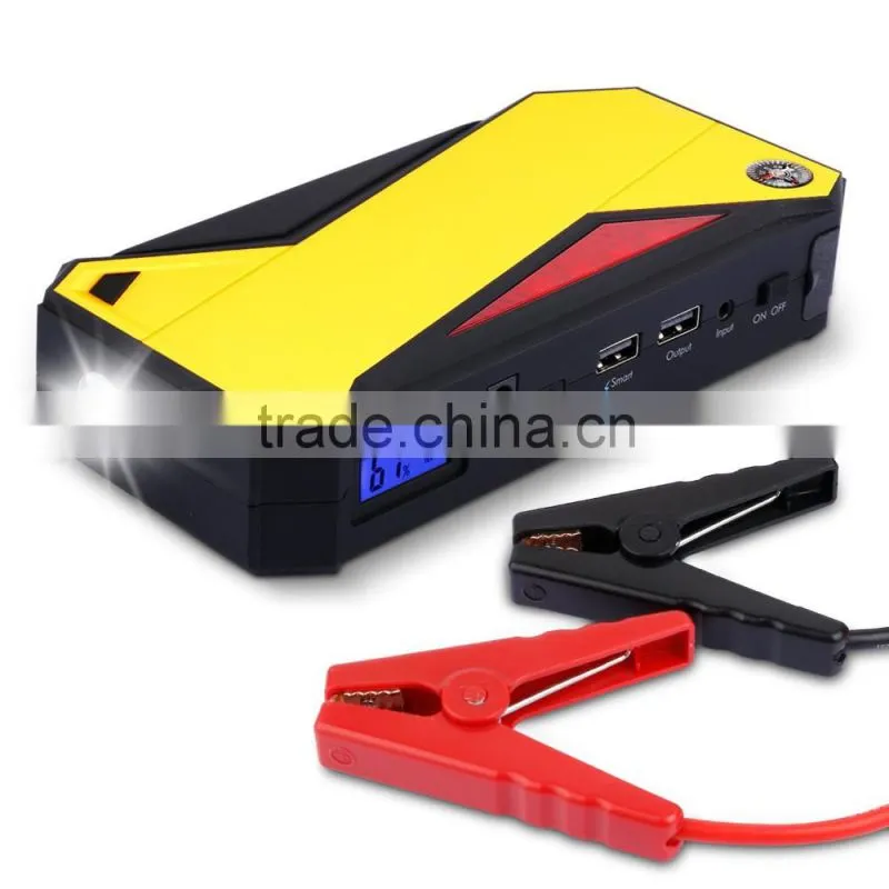 600A Peak 18000mAh Portable Car Jump Starter External Battery Smart Charger Power Bank with Compass & LCD Screen and LED Flash