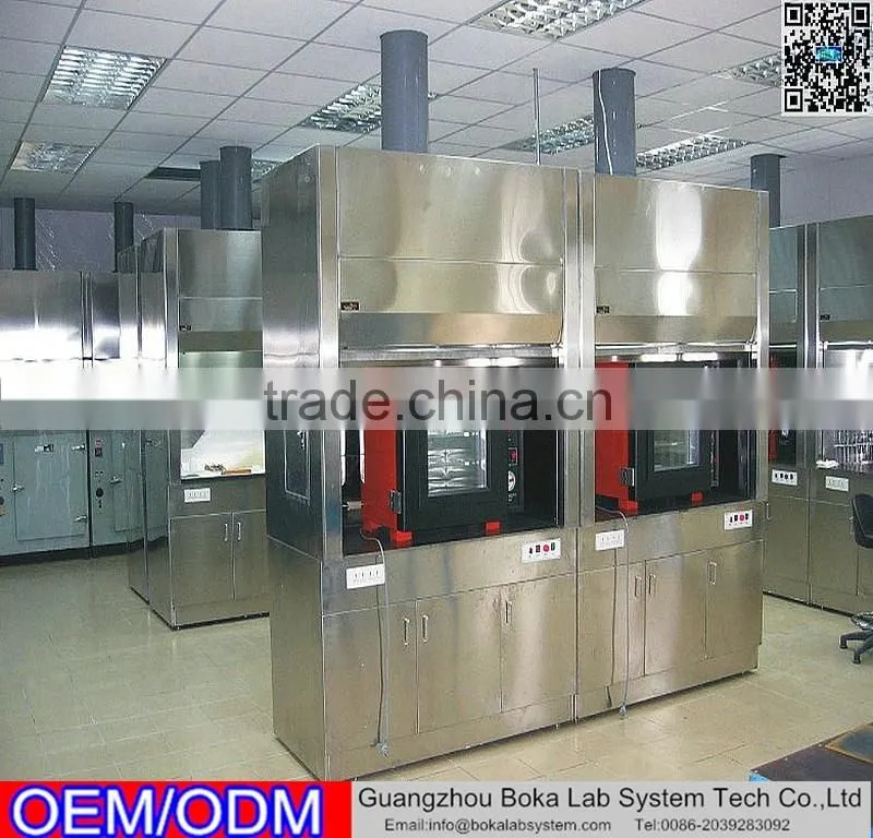 Stainless fume hood for inspection and testing centre