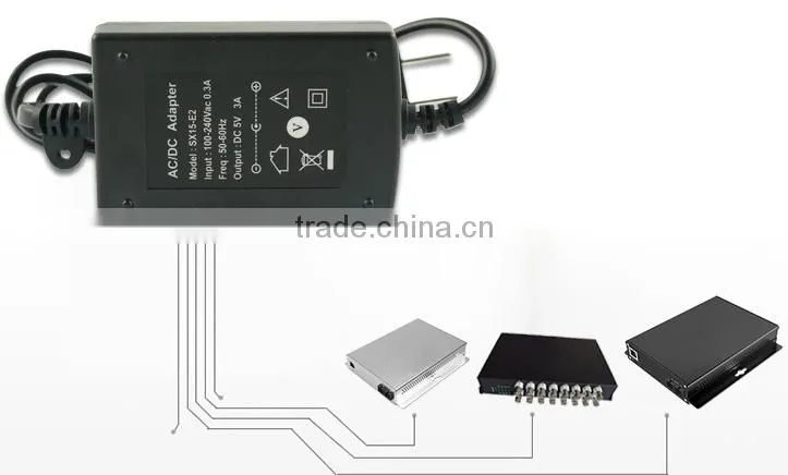 OEM ODM 5V3 A AC/DC power adapter for security syestem with CE FCC
