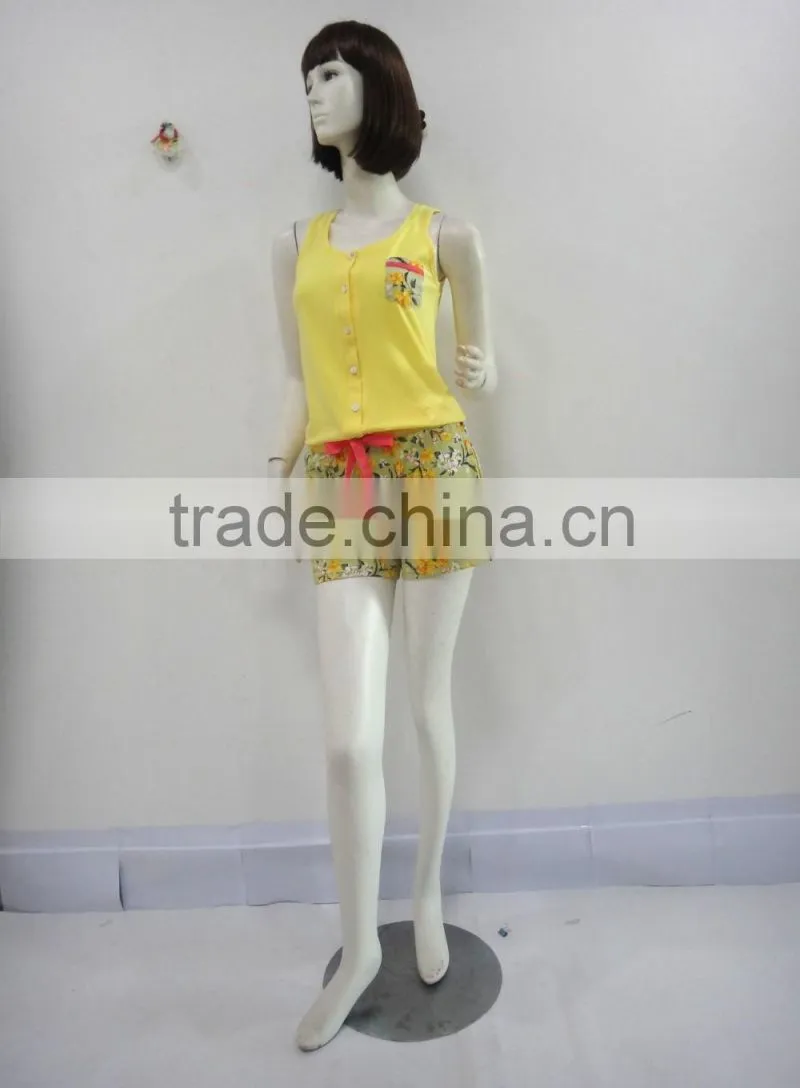 Pure and fresh and sweet bowknot sleeveless pajamas women