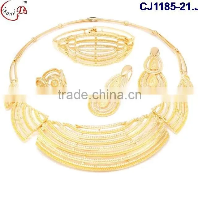 CJ1185-4 Beautiful new design wedding gold jewelry set for women wholesale