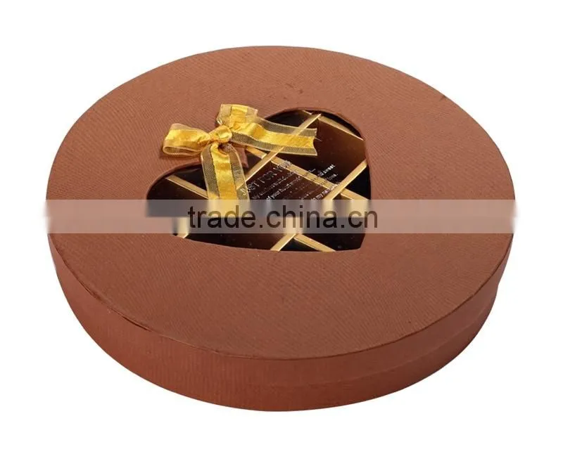 Set up ribbon cardboard packaging chocolate round box