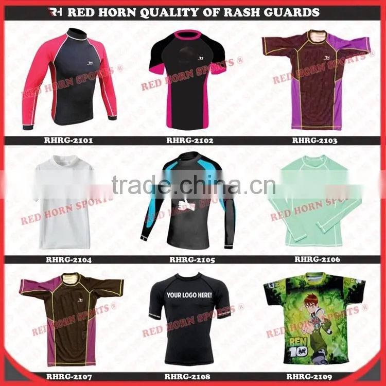 Custom Printed Blank Rash Guard, MMA Rash Guard for Mens