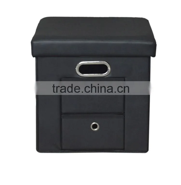 furniture folding collapsible storage ottoman storage stool with drawer