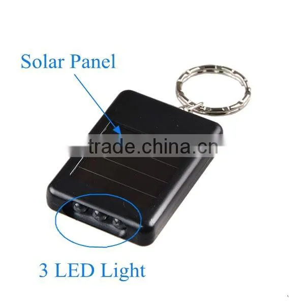 Solar Power Personalized LED Keychain Flashlight for Promotion