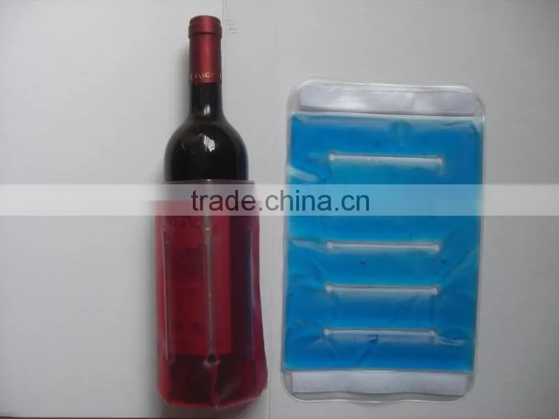 Easy to use Gel ice pack wine bottle cooler sleeve