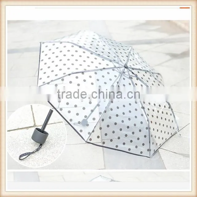 New transparent fold umbrella with black dot