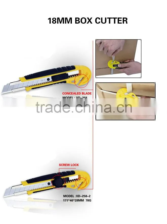 Concealed blade safety cutter knives 3 style