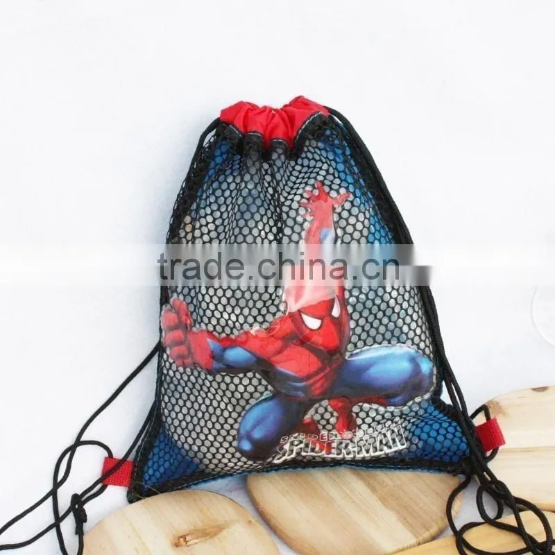 cartoon cheap mesh drawstring bag