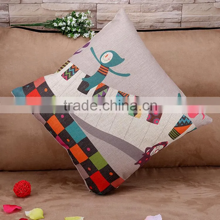 2015 korean music little people cute children cartoon office sofa cotton and linen pillowcases back cushion