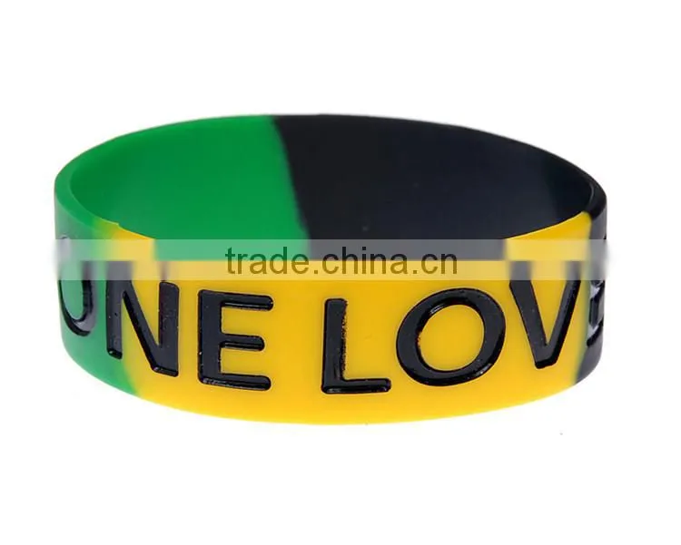 Custom Logo Silicone Bracelets, debossed Silicone Wristband,1 Inch Wide Silicone Bracelets