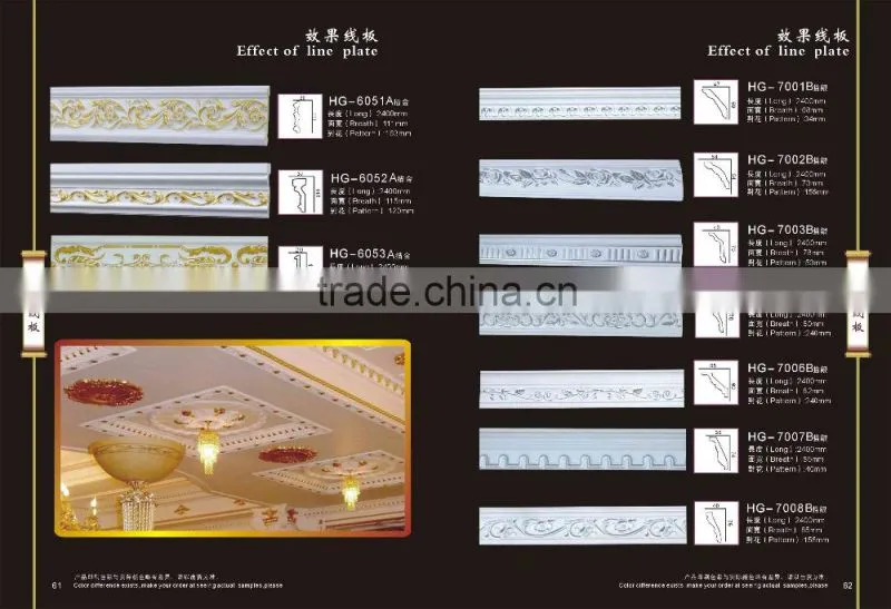 Polyurethane carved corner cornice for home & interior decoration