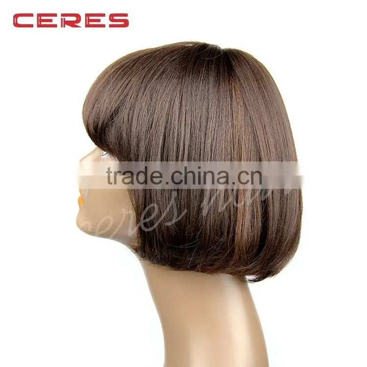 wholesale high temperature fiber synthetic wig with bangs top quality futra fiber bob wig