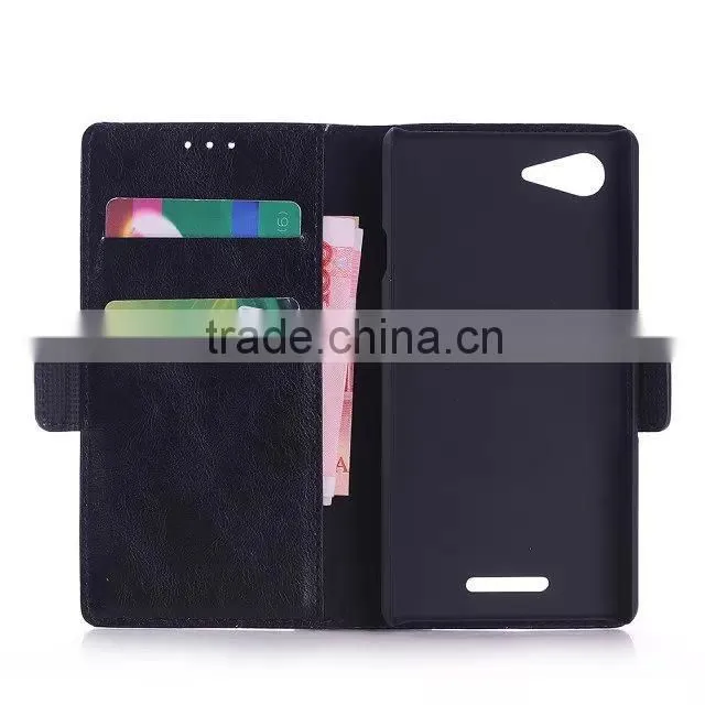 Crazy horse shell covers for Sony Xperia E3