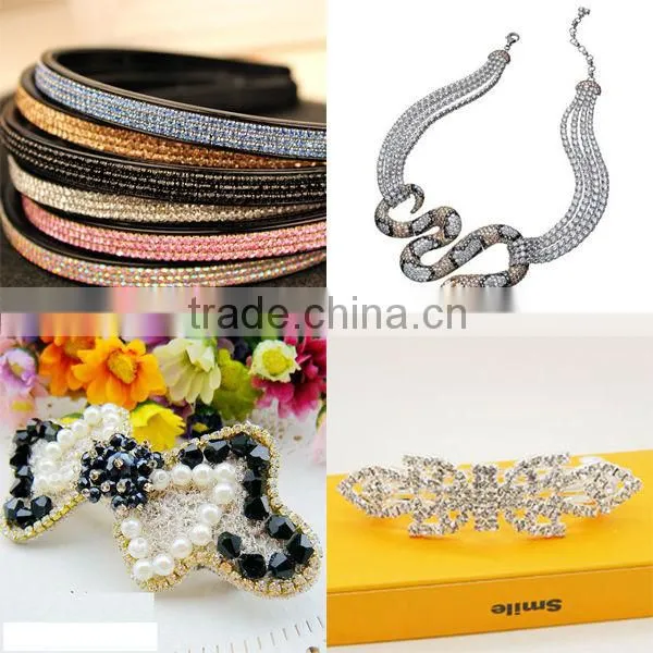 Small size rhinestone crystal chains for crafts