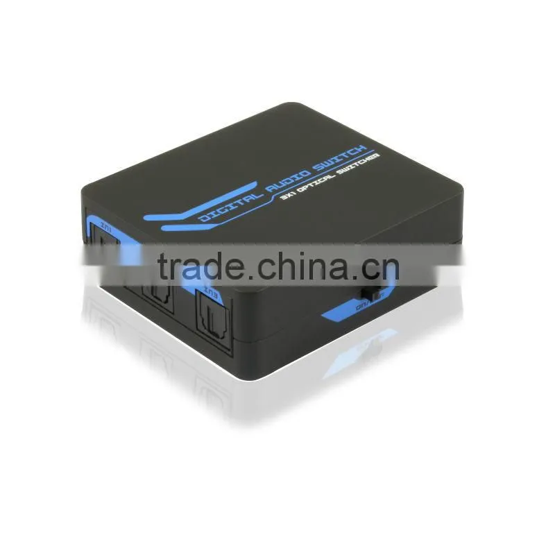 Professional Manufacture Toslink Optical Audio Switch 3 In 1Out With IR Remote Audio Swithcher Up to 40m With LED Indication