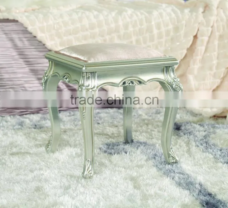 Royal luxury European style bedroom furniture set, antique Bed Bedside table Dressing table Bench