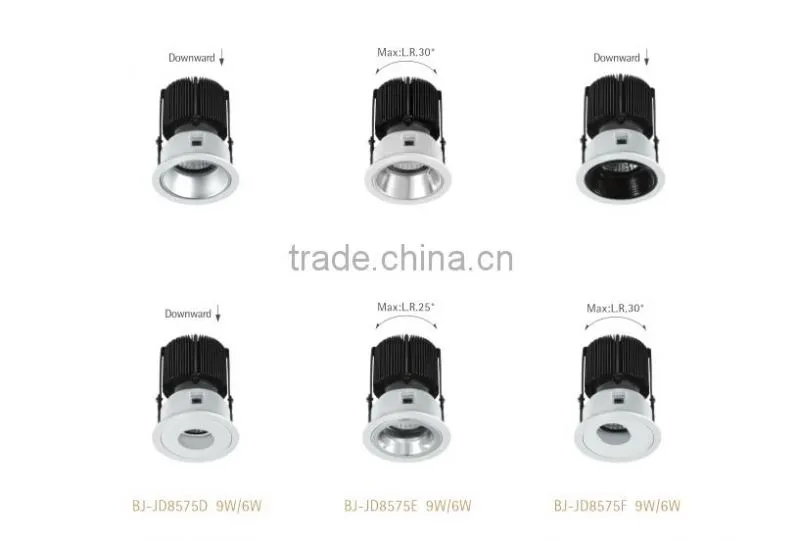 Square adjustable 6w 9w 13wled spotlight with aluminum heat sink