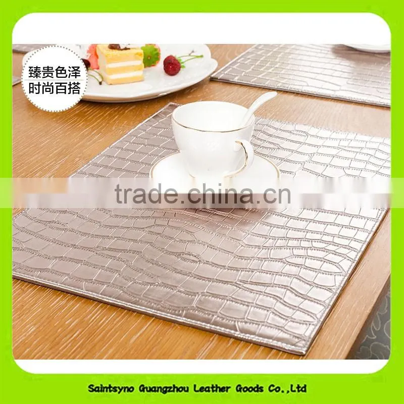 Luxury PU Leather Non-slip Placemat Crocodile Coasters 16019