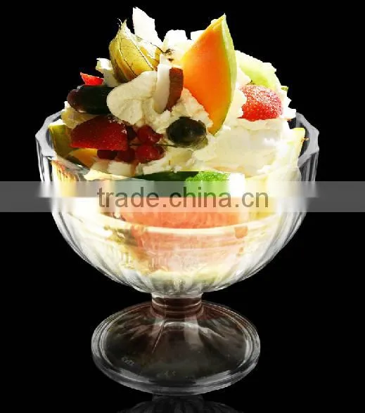 180ml/260ml Pop carved half round glass ice cream cup sundae blow