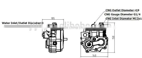 CNG/LPG reducer/regulator for generators/motorcycles/tricycles