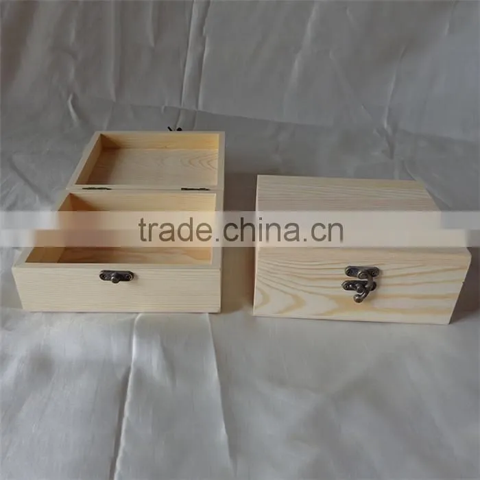 Handmade smooth unfinished small wooden keepsake box