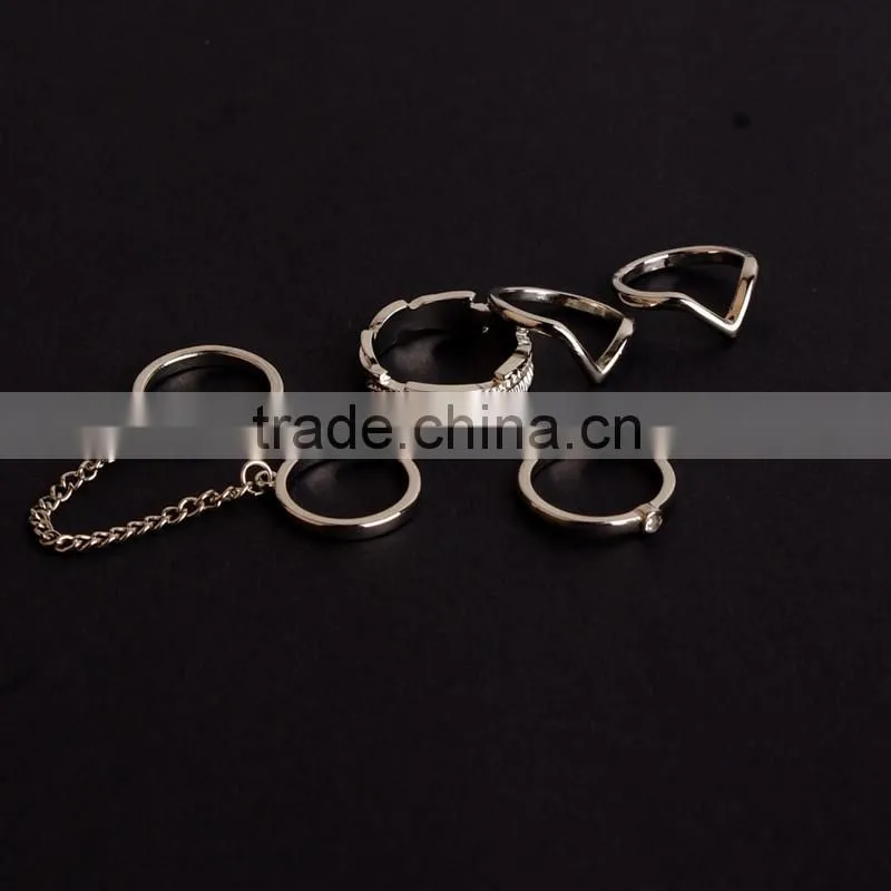 Hotsale New Design Ladies Gold Four Finger Ring