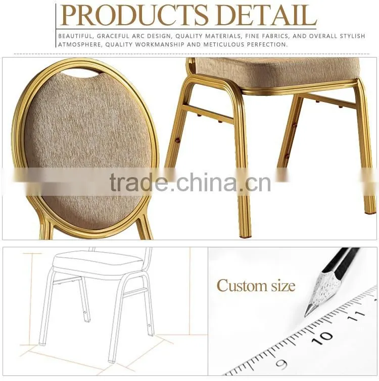 Modern style aluminum frame stackable dining chair for banquet hall