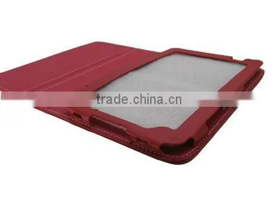 fashion leather case with stand for Samsung Galaxy Tab P1000 red