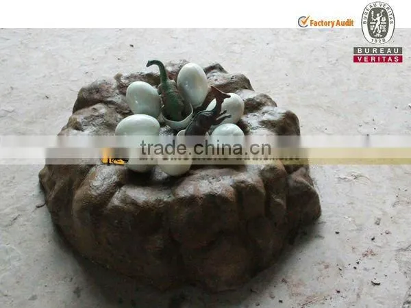 Artificial dinosaur eggs in dinosaur nest