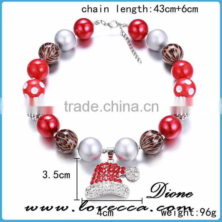 Handmade Christmas Stretch Bracelet With Snowman Hat painted Glass Bead