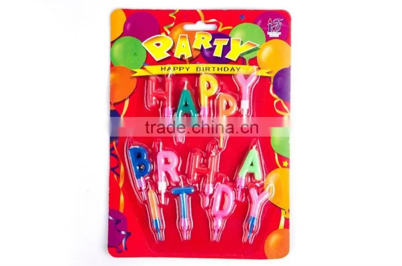 Hot sale birthday party decorations multi-colored paraffin wax stick candle