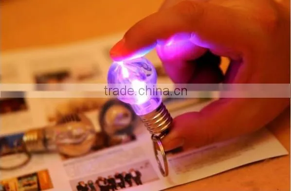 Bulb shape keychain light keychain with led light