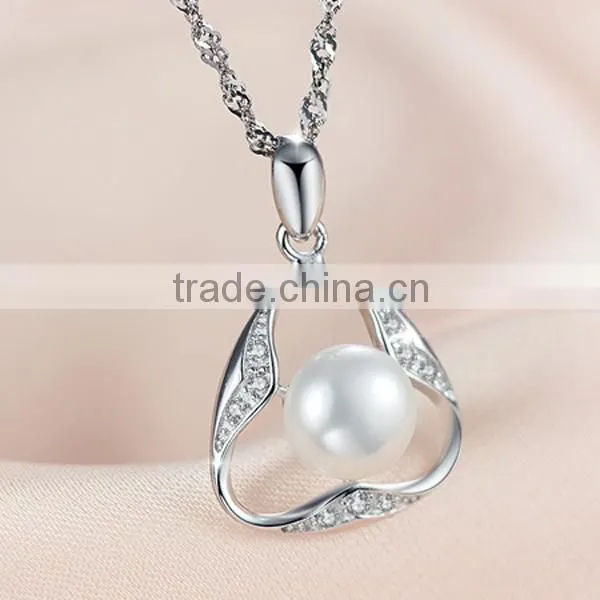 Newest Pearl Pendant 925 Sterling Silver Necklace 2016