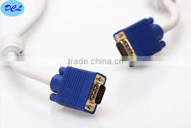 7.5M White VGA cable with gold plated male to female