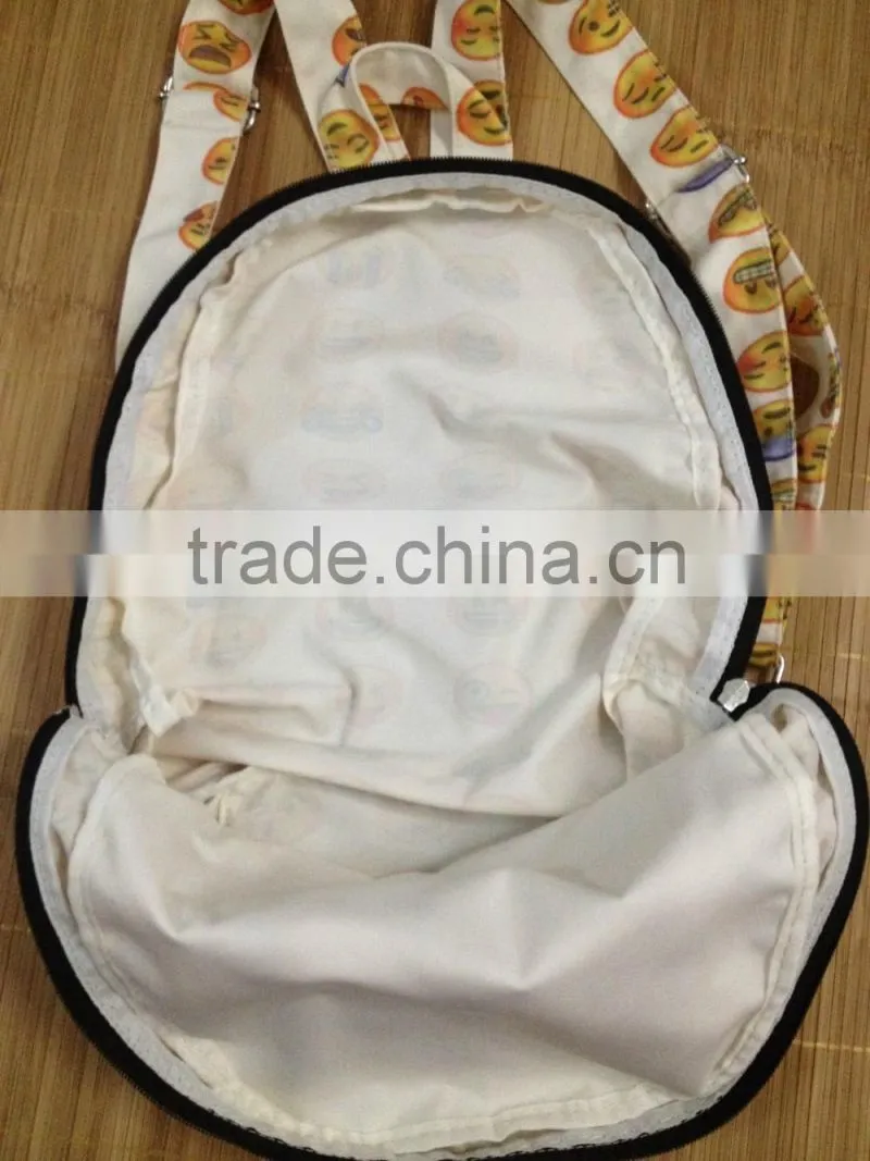 2016 New Cute Canvas Backpacks,Floral Print Canvas Backpack,Emoji backpack