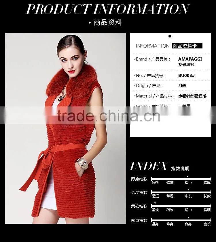 Hot sale knitting mink fur Vests & Waistcoats for women