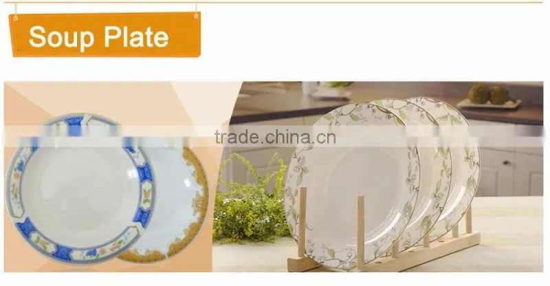 OEM 8inch cheap ceramic soup plates , round edge decor soup plate , cheap porcelain soup plate to Irap