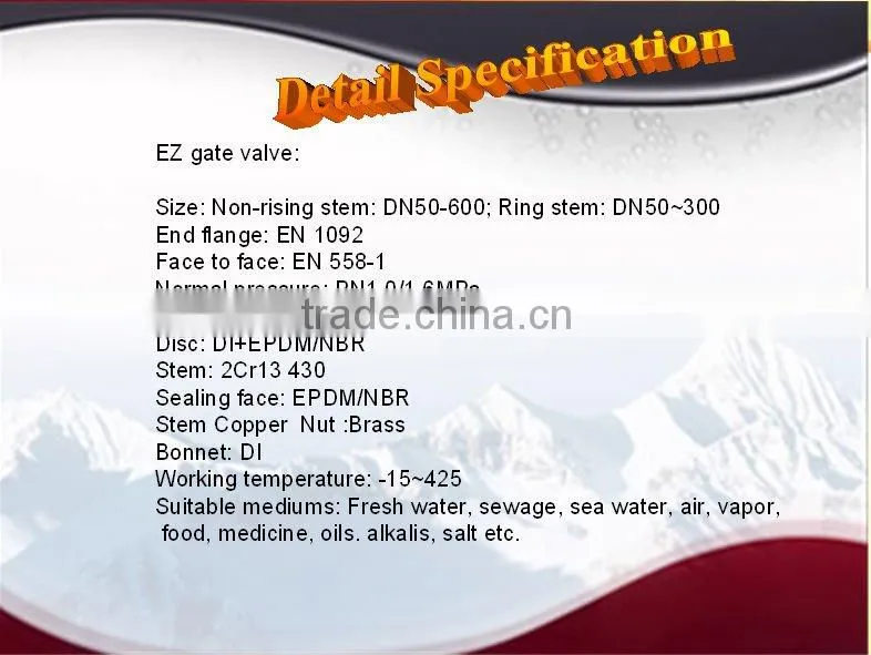 DN50~DN600 Electric Gate Valve
