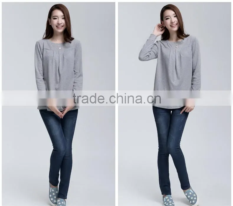 Autumn & Winter Long-sleeve Maternity T-shirt Loose Plus Size