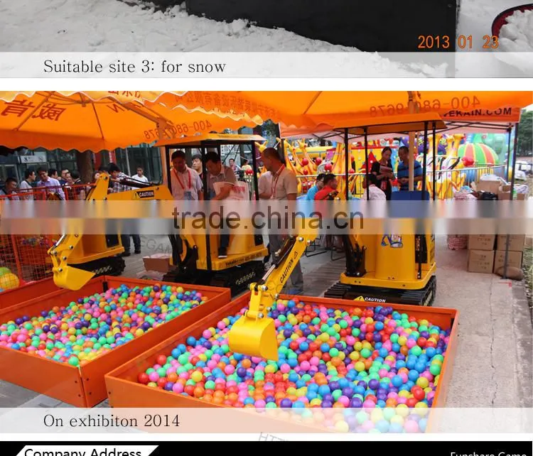 Funshare kids ride on toy excavator amusement children excavator game machine for children