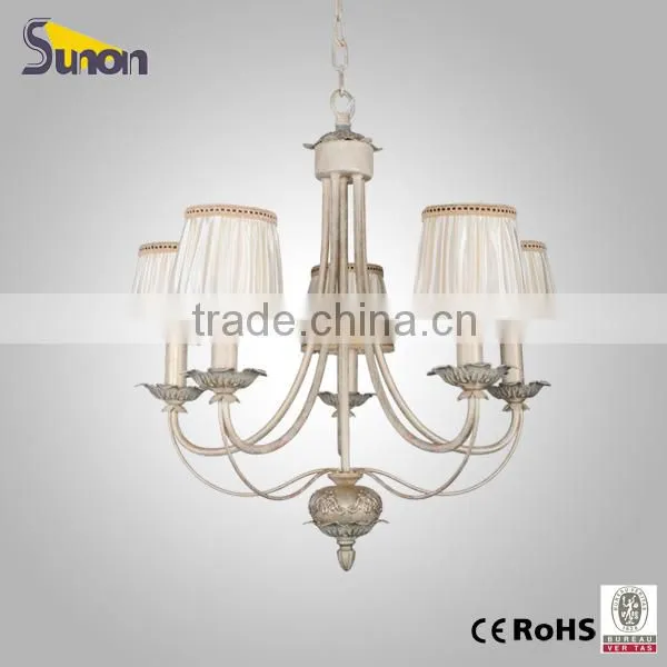 5 light made in china wrought Iron European style chandelier /hotel decorative chandelier