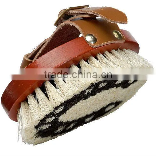 soft goat hair equestrian grooming brush
