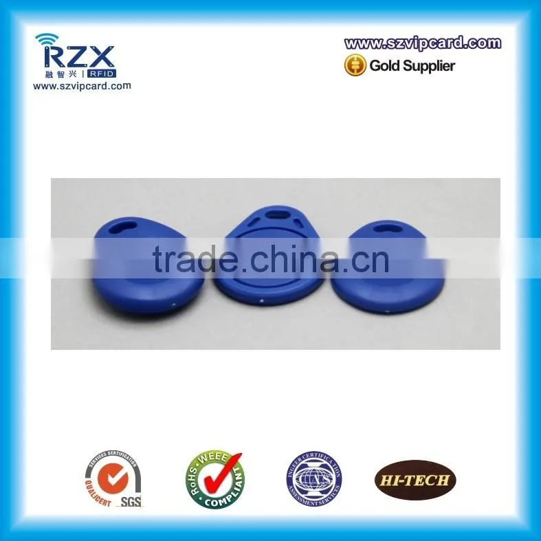 waterproof abs 13.56mhz passive writable rfid key tag