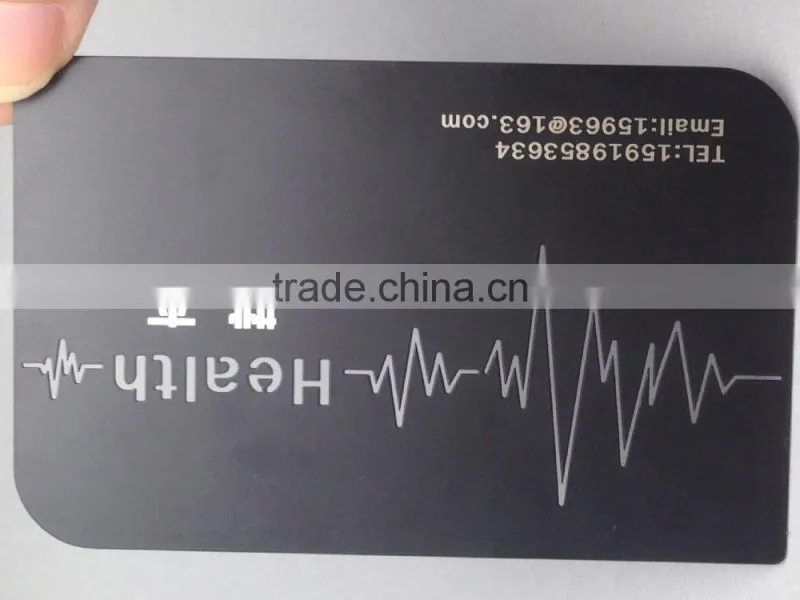 Irregular shape Black plating stainless steel metal business card