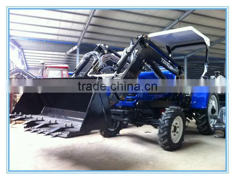 Small tractor 30HP 4WD with 4in1 assembled loader and 3PL backhoe
