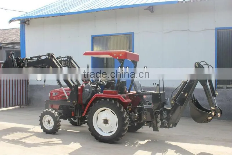 Small tractor 30HP 4WD with 4in1 assembled loader and 3PL backhoe