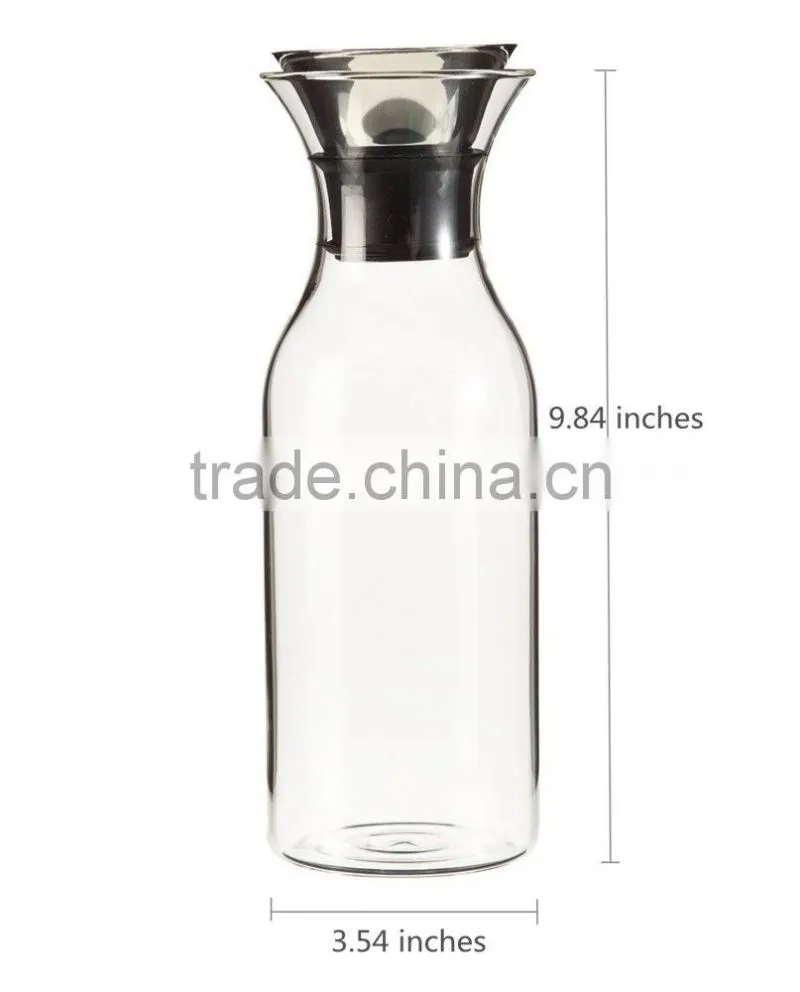 Glass Water Pitcher decanter with glass cup set